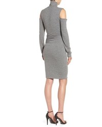 Pam & Gela Cold Shoulder Turtleneck Body Con Dress
