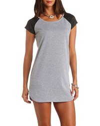 Charlotte Russe Quilted Raglan Sleeve Shift Dress
