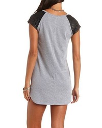 Charlotte Russe Quilted Raglan Sleeve Shift Dress