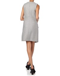 Carven Grey Wool Sleeveless Shift Dress