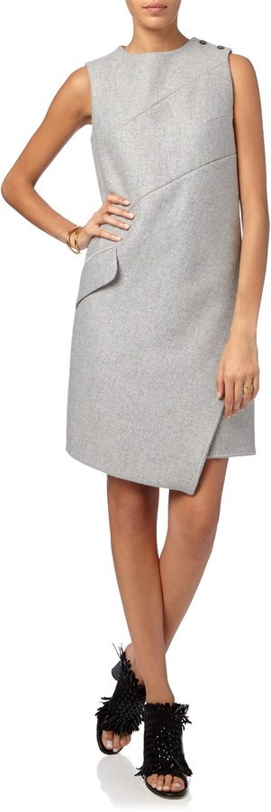 grey sleeveless shift dress