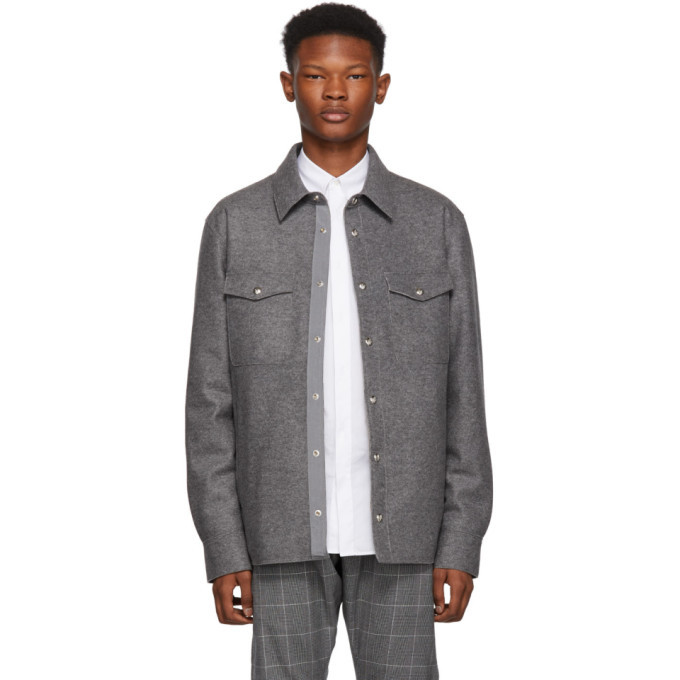 Moncler Grey Rigel Shirt Jacket, $1,570 | SSENSE | Lookastic