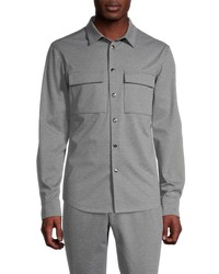 HORST Stretch Knit Shirt Jacket In Grey At Nordstrom