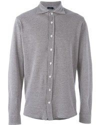 Barba Melange Contrast Button Shirt