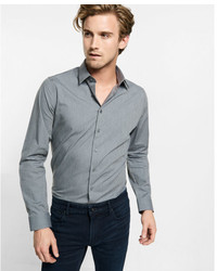 Express Fitted Easy Care Heathered 1mx Shirt