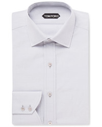 Tom Ford Grey Slim Fit Cotton Poplin Shirt