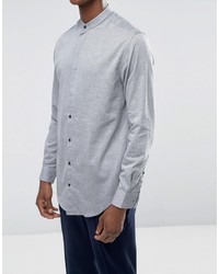 Selected Homme Grandad Shirt With Curved Hem