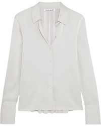 Elizabeth and James Perry Silk Blend Satin And Georgette Shirt Gray