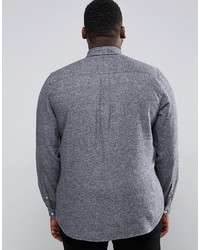 Asos Plus Regular Fit Shirt In Textured Gray