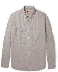 Nigel Cabourn Slim Fit Cotton And Linen Blend Shirt