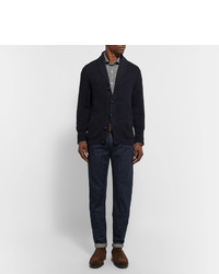 Tod's Slim Fit Puppytooth Virgin Wool And Cotton Blend Shirt