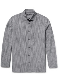 Issey Miyake Textured Cotton Linen And Ramie Blend Shirt