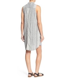 Blank NYC Blanknyc Out Of Spite Sleeveless Linen Cotton Shirtdress