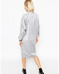 Asos White Batwing Placket Shirt Dress