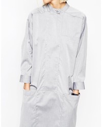 Asos White Batwing Placket Shirt Dress