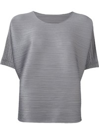 Pleats Please By Issey Miyake Ribbed Effect Shift Blouse