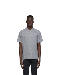 Ps By Paul Smith Black And White Houndstooth Camp Short Sleeve Shirt