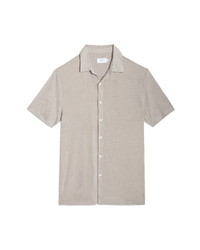 Onia Dylan Short Sleeve Button Up Knit Shirt