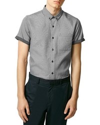 Topman Monochrome Print Short Sleeve Shirt