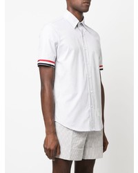 Thom Browne Rwb Stripe Cotton Short Sleeved Shirt