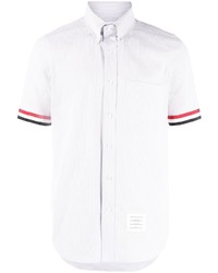Thom Browne Rwb Stripe Cotton Short Sleeved Shirt