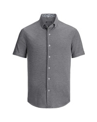 Bugatchi Short Sleeve Pique Button Up Shirt