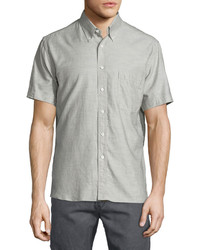 Billy Reid Solid Short Sleeve Shirt Gray