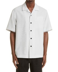 Sacai Suiting Button Up Shirt In Light Grey At Nordstrom