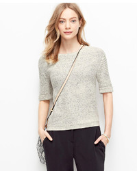 Ann Taylor Marled Short Sleeve Sweater