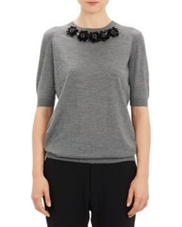 Marni Bejeweled Short Sleeve Sweater