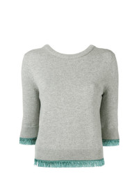 Chloé Cropped Contrast Trim Sweater