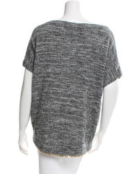 Diane von Furstenberg Embellished Short Sleeve Sweater