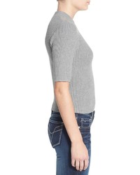 Short Sleeve Rib Knit Pullover