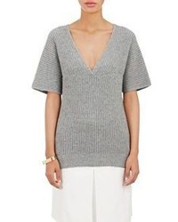 Tomas Maier Short Sleeve Sweater Grey Size 2 Us