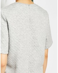 Monki Textured Short Sleeve Sweatshirt
