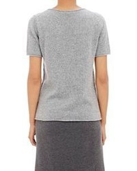 Theory Tolleree Short Sleeve Sweater Colorless
