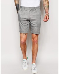 Asos Brand Slim Fit Smart Shorts In 100% Linen