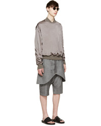 D.gnak By Kang.d Grey Layered Traditional Line Shorts