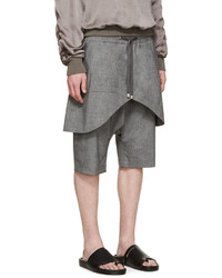D.gnak By Kang.d Grey Layered Traditional Line Shorts