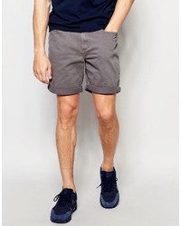 Pull&Bear Denim Shorts In Gray In Regular Fit