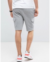 Asos Skinny Jersey Shorts With Cargo Pockets In Gray Marl