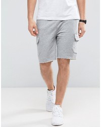 Asos Skinny Jersey Shorts With Cargo Pockets In Gray Marl