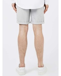 Topman Grey Long Length Skinny Fit Chino Shorts