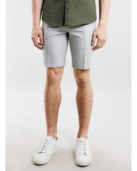 Topman Grey Oxford Tailored Shorts