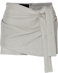 Jay Ahr Wrap Effect Coated Stretch Knit Shorts