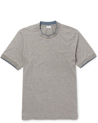 Grey Silk Crew-neck T-shirt
