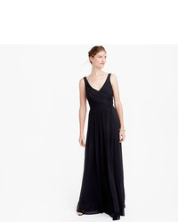 J.Crew Petite Heidi Long Dress In Silk Chiffon