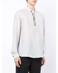 Giorgio Armani Band Collar Silk Shirt