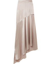 Michael Lo Sordo Asymmetric Silk Satin Maxi Skirt