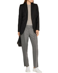 Calvin Klein Collection Hinda Wool And Silk Blend Straight Leg Pants Gray